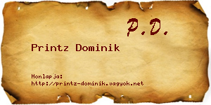 Printz Dominik névjegykártya